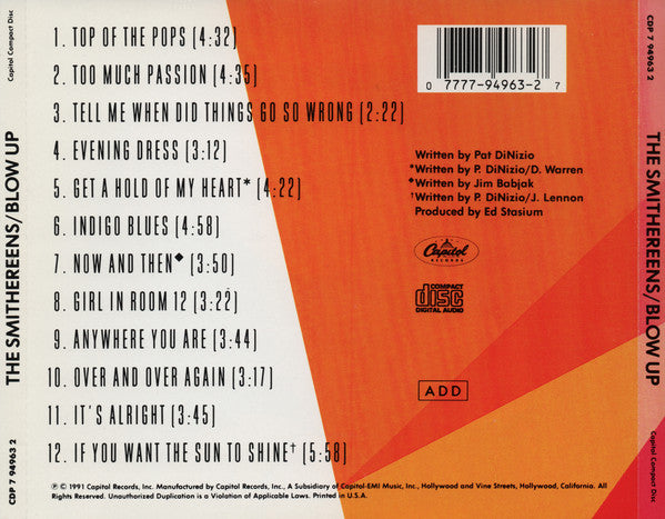 The Smithereens : Blow Up (CD, Album)