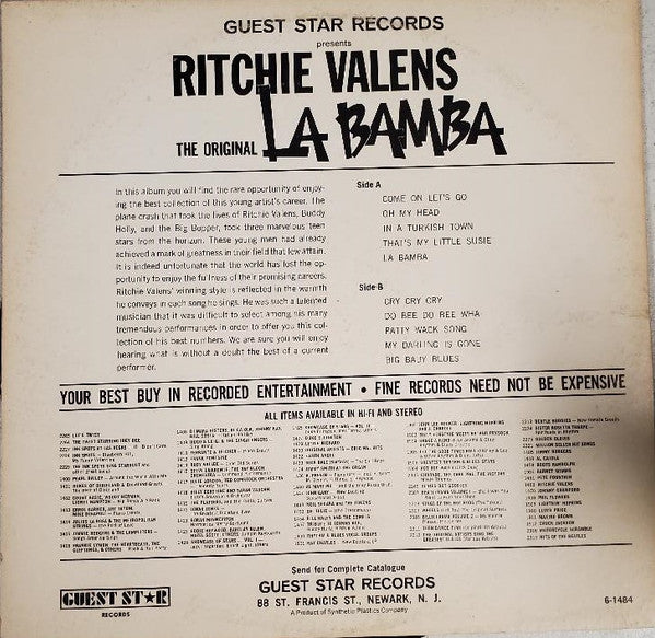 Ritchie Valens : The Original La Bamba (LP, Comp)