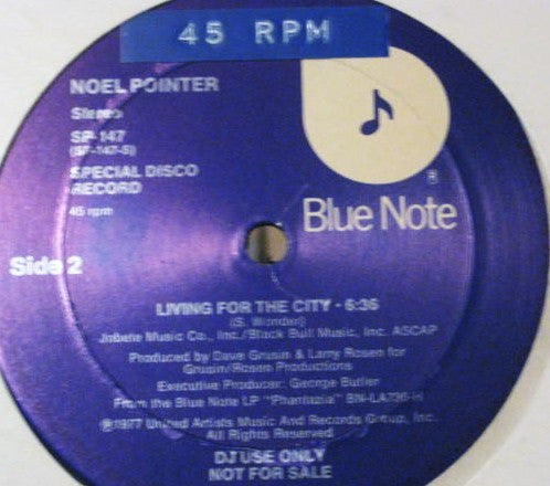 Noel Pointer : Living For The City (12", Single, Promo)