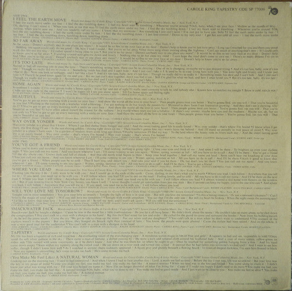 Carole King : Tapestry (LP, Album, Tex)