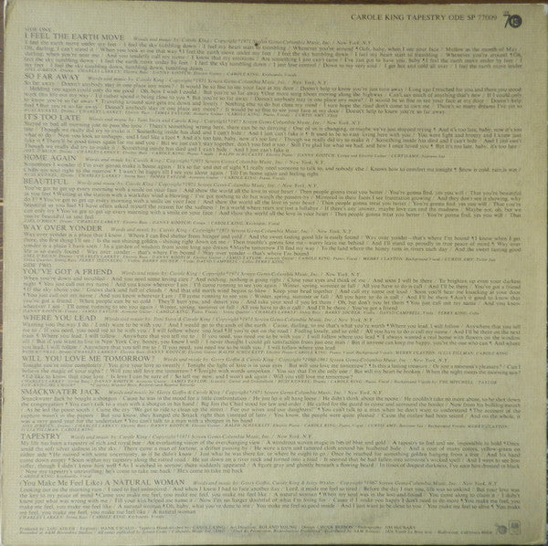 Carole King : Tapestry (LP, Album, Tex)