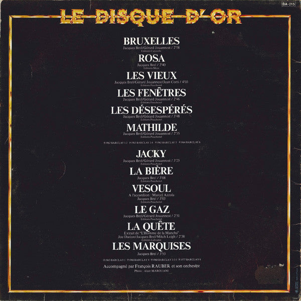 Jacques Brel : Le Disque D'Or (LP, Comp)