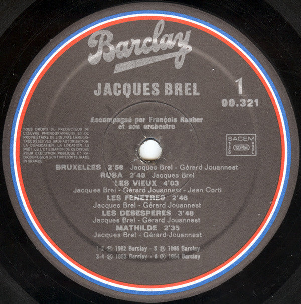 Jacques Brel : Le Disque D'Or (LP, Comp)