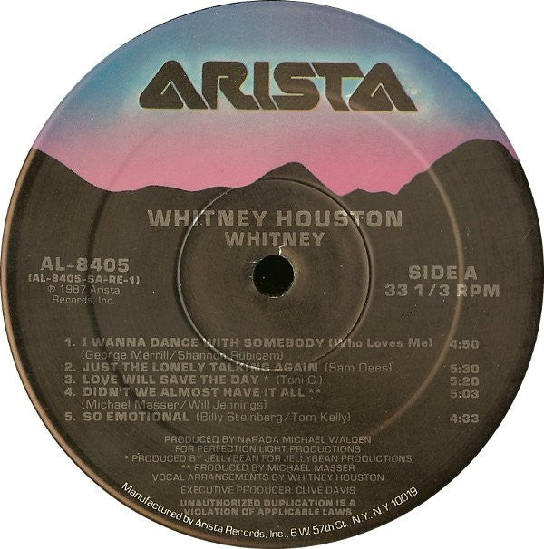 Whitney Houston : Whitney (LP, Album, Hau)