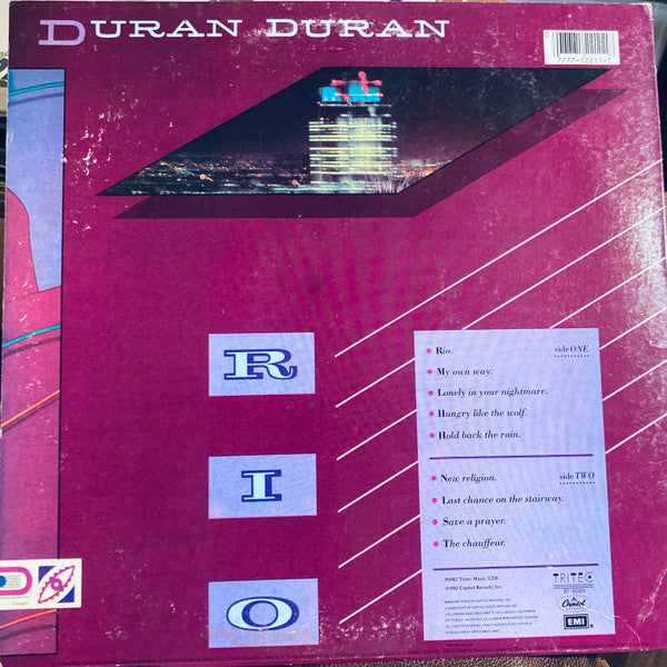 Duran Duran : Rio (LP, Album, Club, Car)