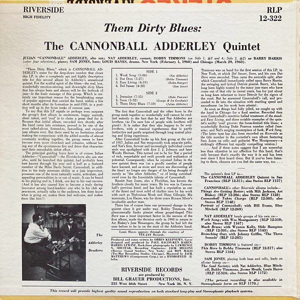 The Cannonball Adderley Quintet : Them Dirty Blues (LP, Album, Mono, Abb)