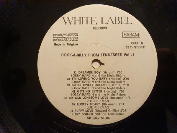 Various : Rock-A-Billy From Tennessee Vol 1 (LP, Comp)