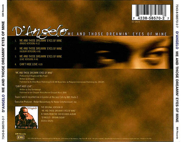 D'Angelo : Me And Those Dreamin' Eyes Of Mine (CD, Single)