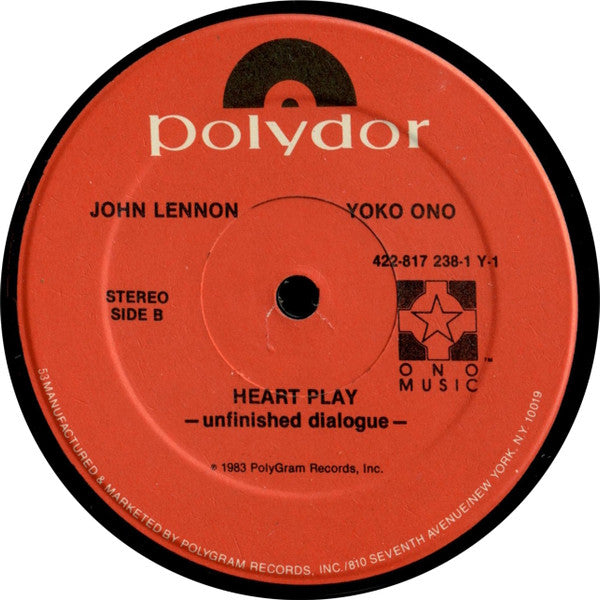 John Lennon & Yoko Ono : Heart Play: Unfinished Dialogue (LP, 53 )