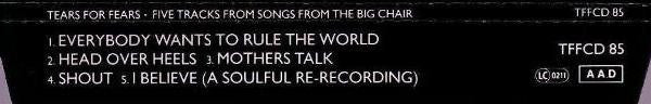 Tears For Fears : Five Tracks From Songs From The Big Chair (CD, Promo, Smplr)