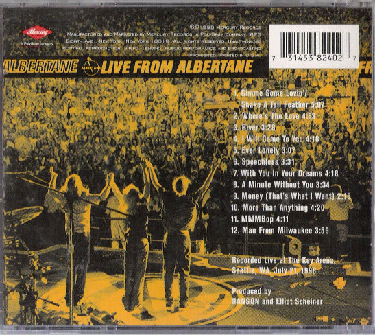 Hanson : Live From Albertane (CD, Album)