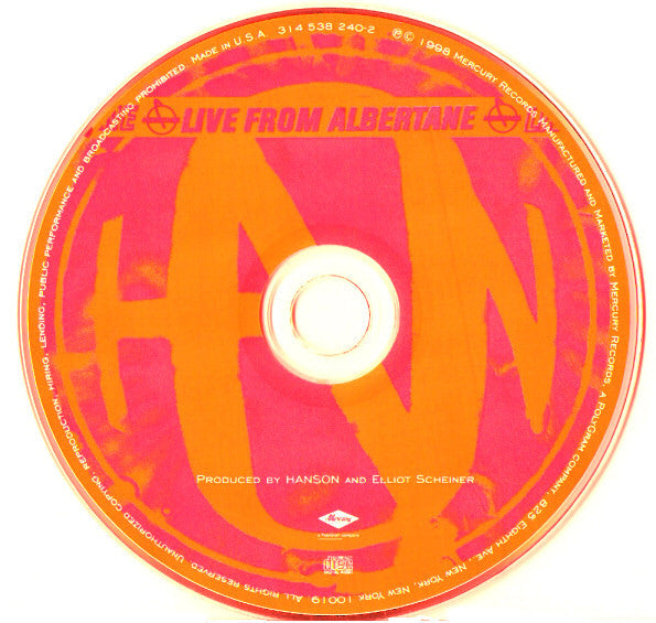 Hanson : Live From Albertane (CD, Album)