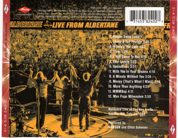 Hanson : Live From Albertane (CD, Album)