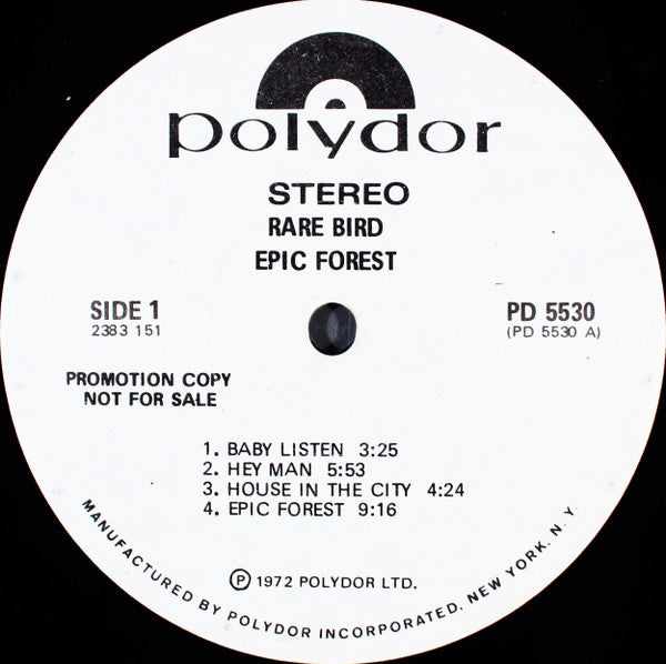 Rare Bird : Epic Forest (LP, Album, Promo)