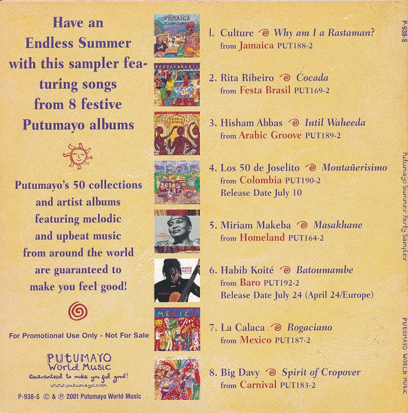 Various : Putumayo Summer Party Sampler (CD, Album, Comp, Promo, Car)