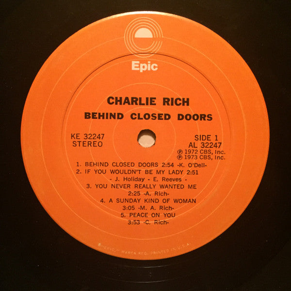 Charlie Rich : Behind Closed Doors (LP, Album, Ter)
