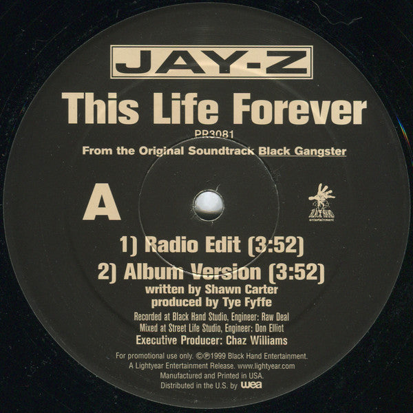 Jay-Z : This Life Forever (12", Promo)