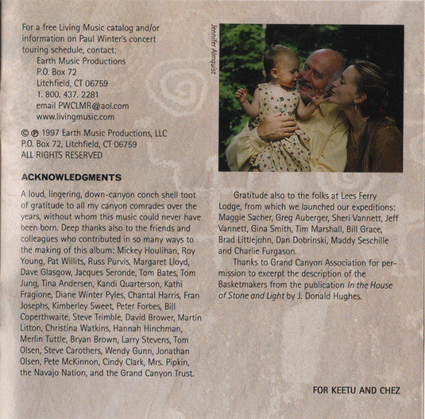 Paul Winter (2) : Canyon Lullaby (CD, Album)