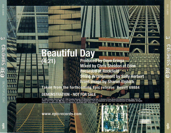3 Colours Red : Beautiful Day (CD, Single, Promo)