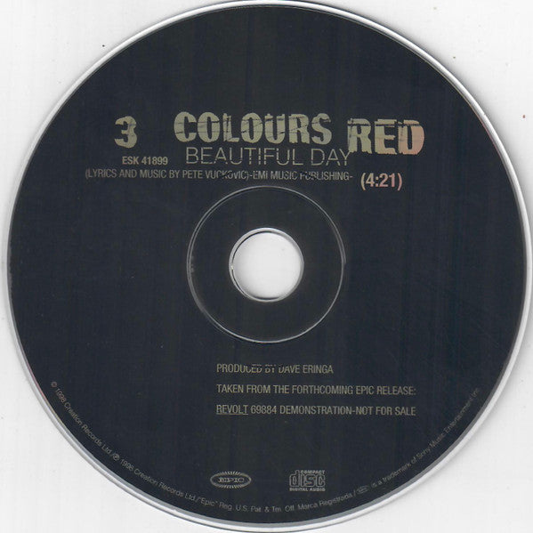 3 Colours Red : Beautiful Day (CD, Single, Promo)