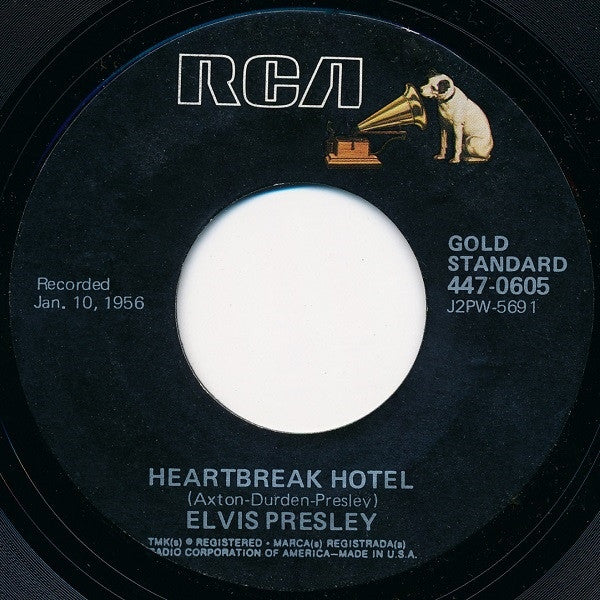 Elvis Presley : Heartbreak Hotel (7", Single, RE, Styrene)