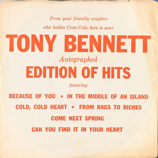 Tony Bennett : Autographed Edition Of Hits (7", EP, Mono, Styrene)