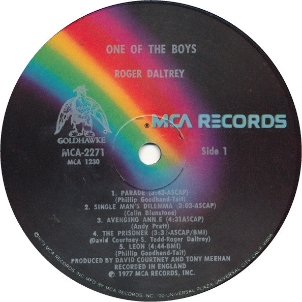 Roger Daltrey : One Of The Boys (LP, Album, Glo)