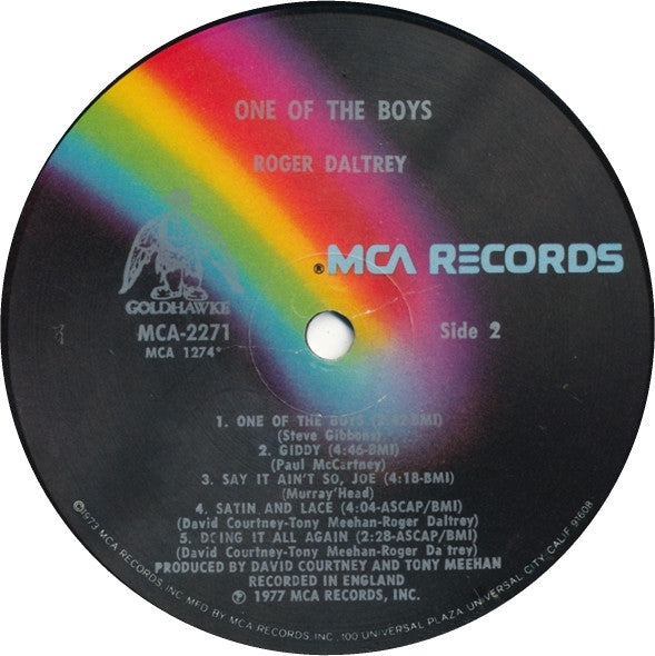 Roger Daltrey : One Of The Boys (LP, Album, Glo)