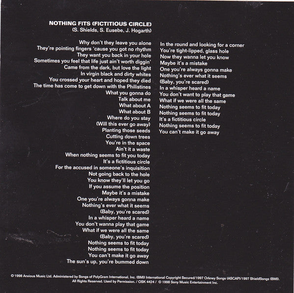 Bond (8) :  Nothing Fits (Fictitious Circle)  (CD, Single, Promo)