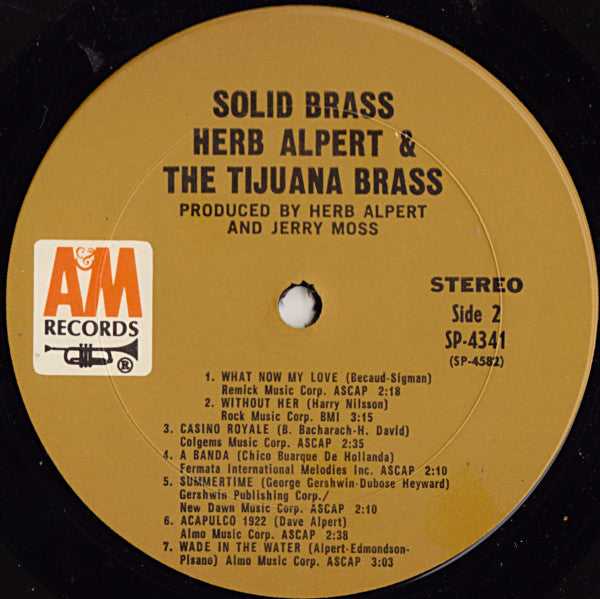 Herb Alpert & The Tijuana Brass : Solid Brass (LP, Comp)