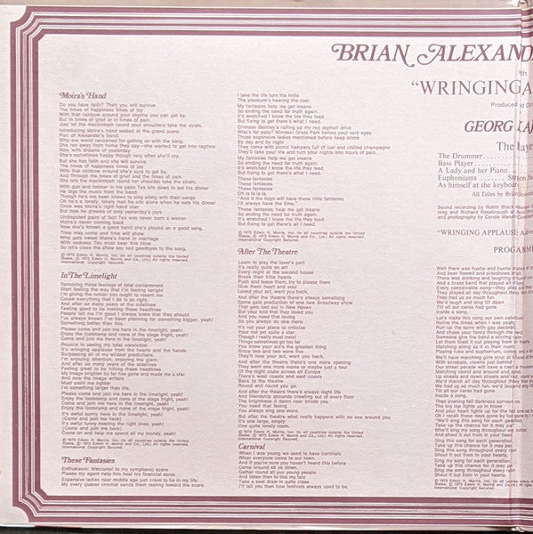 B. A. Robertson : Wringing Applause (LP, SON)