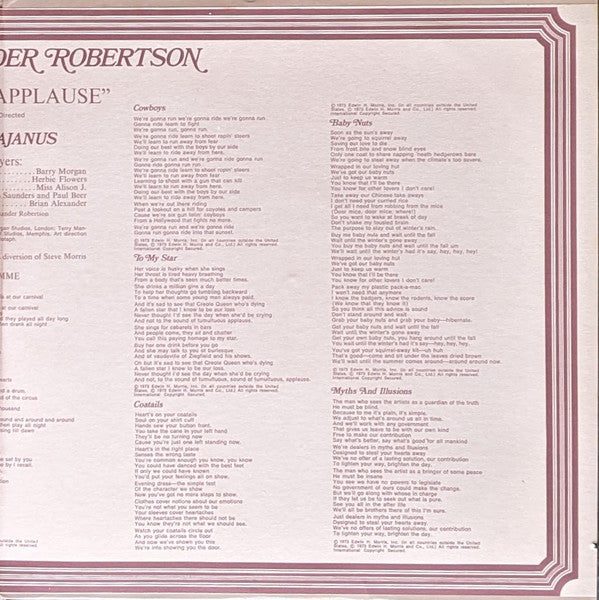 B. A. Robertson : Wringing Applause (LP, SON)