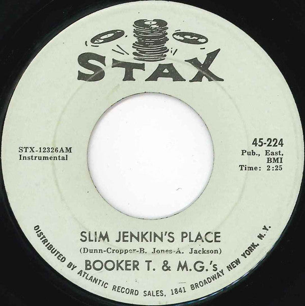 Booker T & The MG's : Groovin' / Slim Jenkin's Place (7", Single, Ame)
