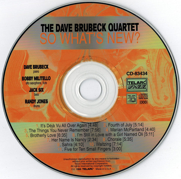 The Dave Brubeck Quartet : So What's New? (CD, Album)