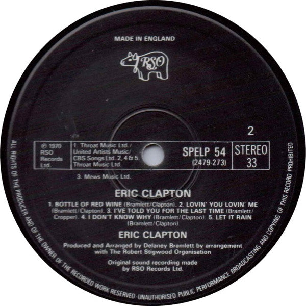 Eric Clapton : Eric Clapton (LP, Album, RE)