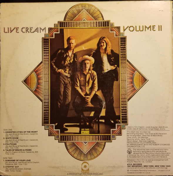 Cream (2) : Live Cream Volume II (LP, Album, PR)