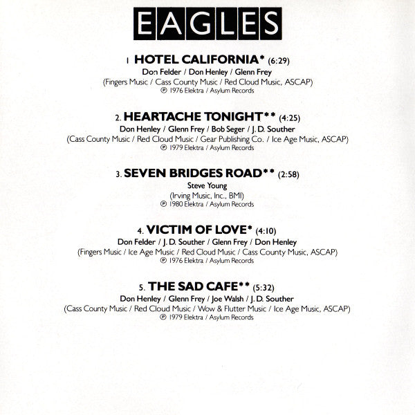 Eagles : Eagles Greatest Hits Volume 2 (CD, Comp, RE)