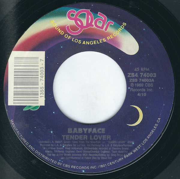 Babyface : Tender Lover (7", Styrene)