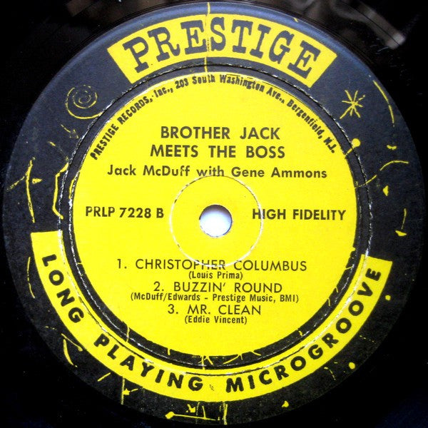 Brother Jack McDuff And Gene Ammons : Brother Jack Meets The Boss (LP, Album, Mono)