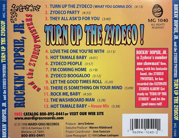 Rockin' Dopsie Jr. & The Zydeco Twisters : Turn Up The Zydeco ! (CD, Album)