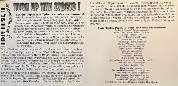 Rockin' Dopsie Jr. & The Zydeco Twisters : Turn Up The Zydeco ! (CD, Album)