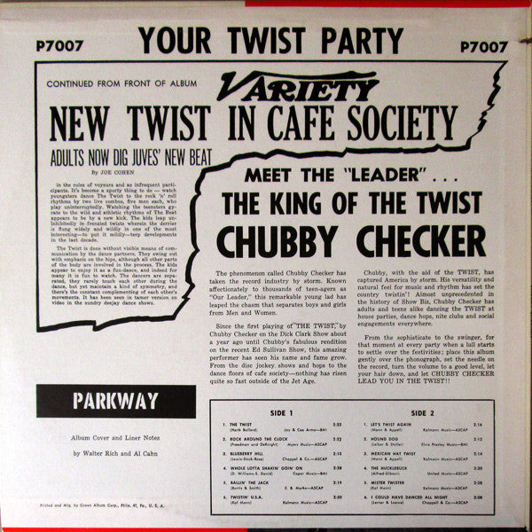 Chubby Checker : Your Twist Party (With The King Of Twist) (LP, Album)