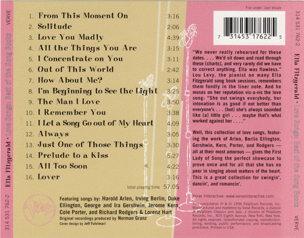 Ella Fitzgerald : Love Songs (Best Of The Song Books) (CD, Comp)
