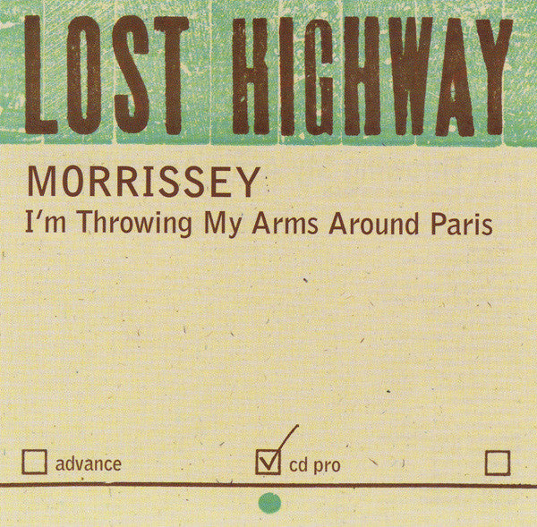 Morrissey : I'm Throwing My Arms Around Paris (CD, Single, Promo)