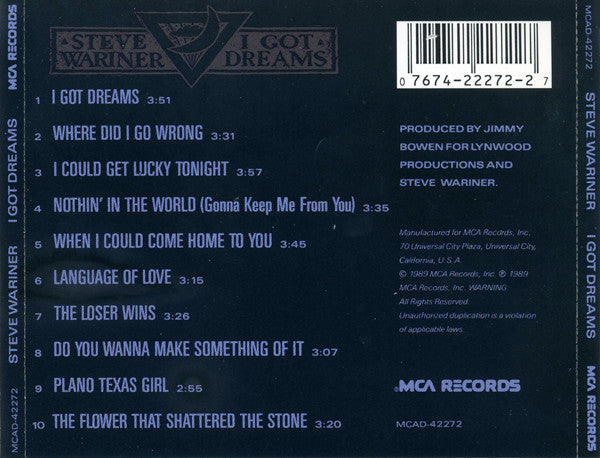 Steve Wariner : I Got Dreams (CD, Album)