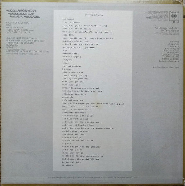 The Byrds : Ballad Of Easy Rider (LP, Album, Ter)