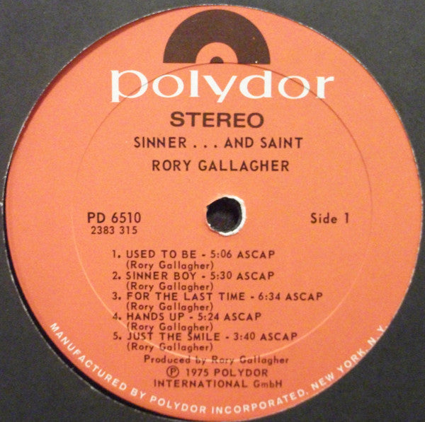 Rory Gallagher : Sinner... And Saint (LP, Comp, Pre)