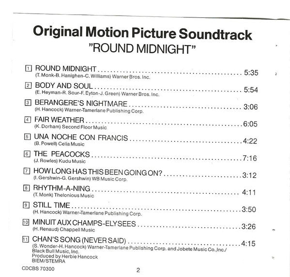 Herbie Hancock : Round Midnight - Original Motion Picture Soundtrack (CD, Album, RE)