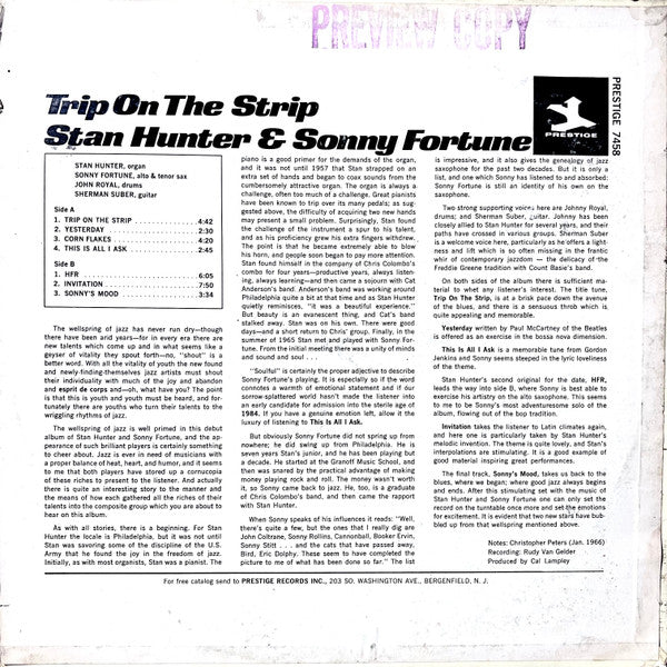 Stan Hunter & Sonny Fortune : Trip On The Strip (LP, Album, Mono)