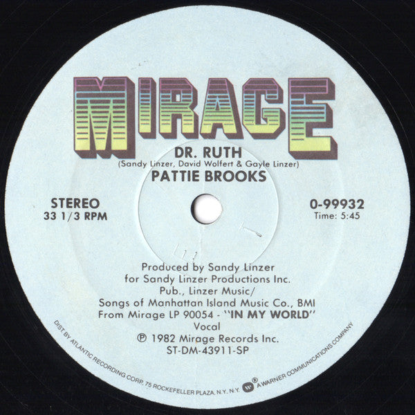 Pattie Brooks : Dr. Ruth (12")
